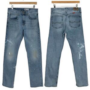 Wrangler Men's 30x32 Perfectly Distressed Blue Jeans Paint Splatter Faded Grunge